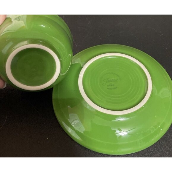 Fiestaware Shamrock Green Teacup Saucer Fiesta HLC USA Cup Plate‎ Mug 2013 BBBC - Picture 3 of 4